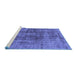 Sideview of Machine Washable Oriental Blue Industrial Rug, wshurb2196blu