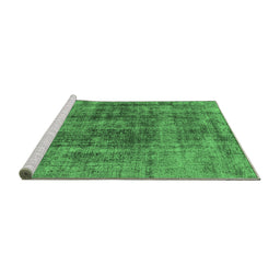 Sideview of Machine Washable Oriental Emerald Green Industrial Area Rugs, wshurb2196emgrn