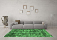 Machine Washable Oriental Emerald Green Industrial Rug, wshurb2197emgrn