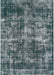 Machine Washable Industrial Modern Blue Moss Green Rug, wshurb2197