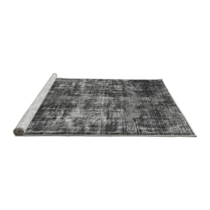 Sideview of Machine Washable Oriental Gray Industrial Rug, wshurb2197gry
