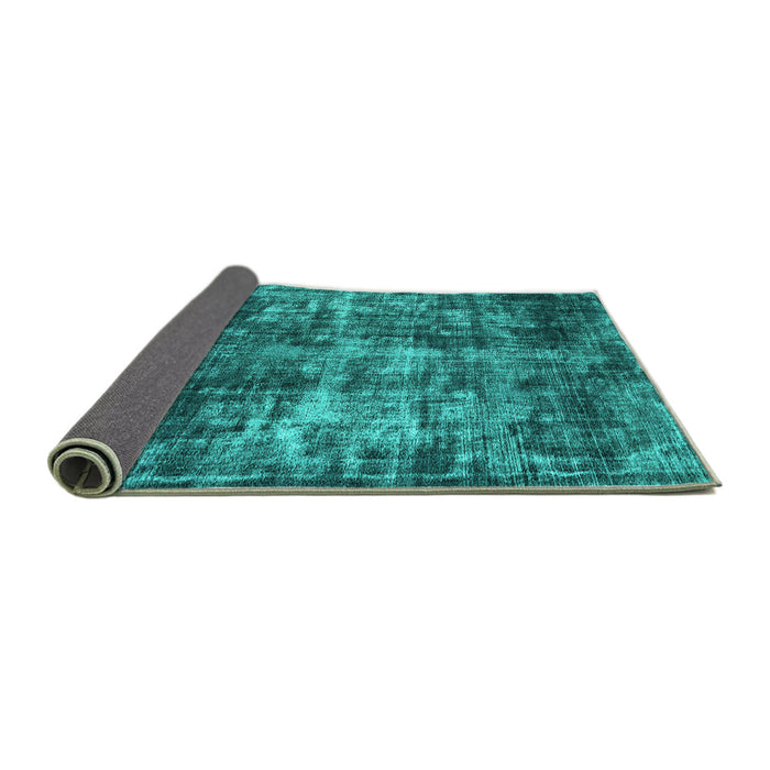 Sideview of Oriental Turquoise Industrial Rug, urb2197turq