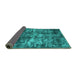 Sideview of Oriental Turquoise Industrial Rug, urb2197turq