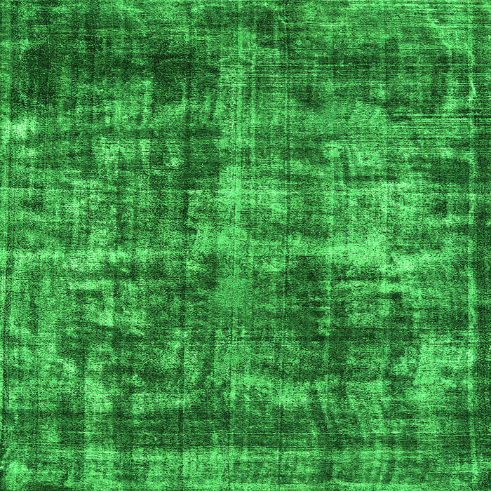 Square Machine Washable Oriental Green Industrial Area Rugs, wshurb2197grn