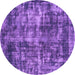 Round Oriental Purple Industrial Rug, urb2197pur