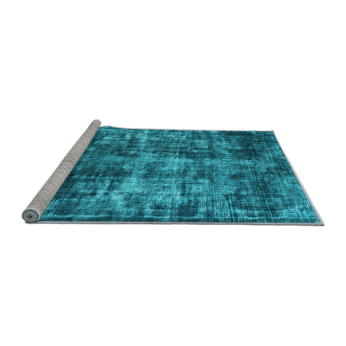 Sideview of Machine Washable Oriental Light Blue Industrial Rug, wshurb2197lblu