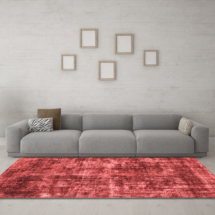 Industrial Red Washable Rugs