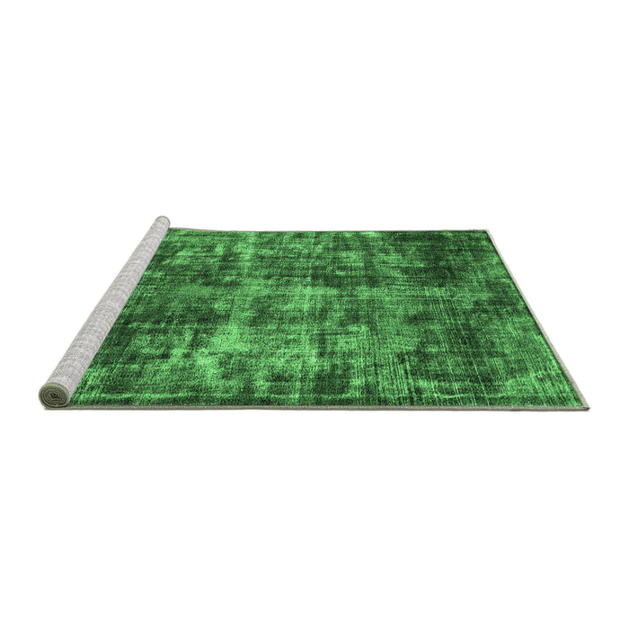 Sideview of Machine Washable Oriental Emerald Green Industrial Area Rugs, wshurb2197emgrn
