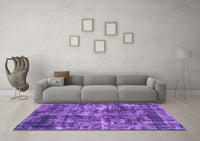 Machine Washable Oriental Purple Industrial Rug, wshurb2197pur