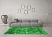 Machine Washable Oriental Green Industrial Area Rugs in a Living Room,, wshurb2197grn