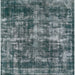 Square Mid-Century Modern Blue Moss Green Oriental Rug, urb2197