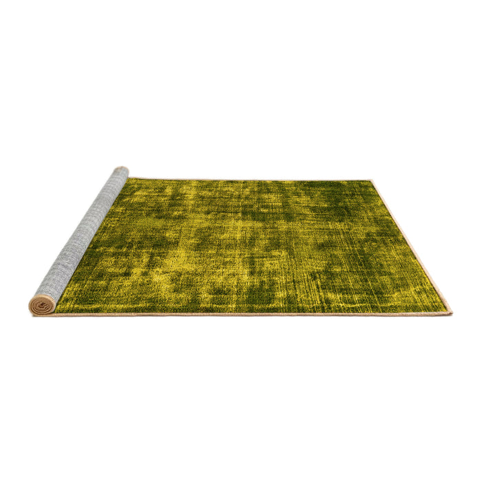 Sideview of Machine Washable Oriental Yellow Industrial Rug, wshurb2197yw