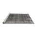 Sideview of Machine Washable Industrial Modern Gray Rug, wshurb2198