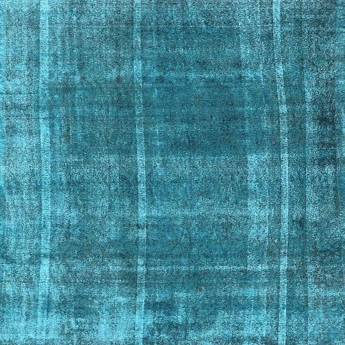 Square Machine Washable Oriental Light Blue Industrial Rug, wshurb2198lblu