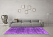 Machine Washable Oriental Purple Industrial Area Rugs in a Living Room, wshurb2198pur