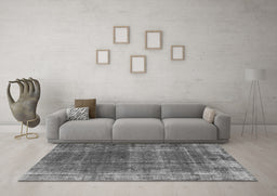 Machine Washable Oriental Gray Industrial Rug in a Living Room,, wshurb2198gry