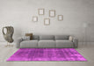 Machine Washable Oriental Pink Industrial Rug in a Living Room, wshurb2198pnk