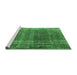 Sideview of Machine Washable Oriental Emerald Green Industrial Area Rugs, wshurb2198emgrn