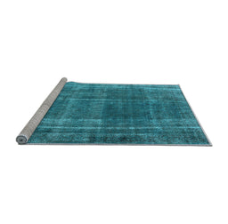Sideview of Machine Washable Oriental Light Blue Industrial Rug, wshurb2198lblu
