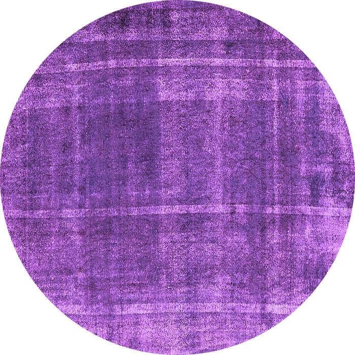 Round Machine Washable Oriental Purple Industrial Area Rugs, wshurb2198pur