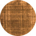 Round Oriental Orange Industrial Rug, urb2198org