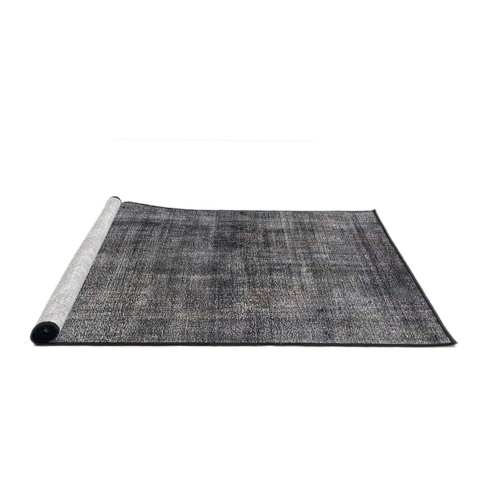 Sideview of Machine Washable Industrial Modern Gray Rug, wshurb2199