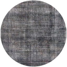 Round Machine Washable Industrial Modern Gray Rug, wshurb2199