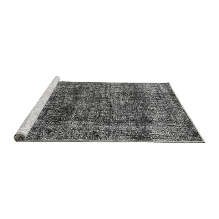 Sideview of Machine Washable Oriental Gray Industrial Rug, wshurb2199gry