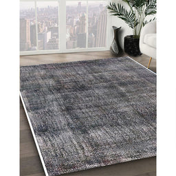 Mid-Century Modern Gray Oriental Rug in Family Room, urb2199