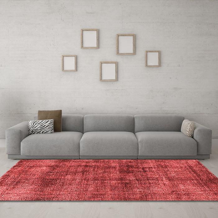 Industrial Red Washable Rugs