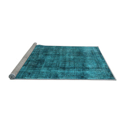 Sideview of Machine Washable Oriental Light Blue Industrial Rug, wshurb2199lblu