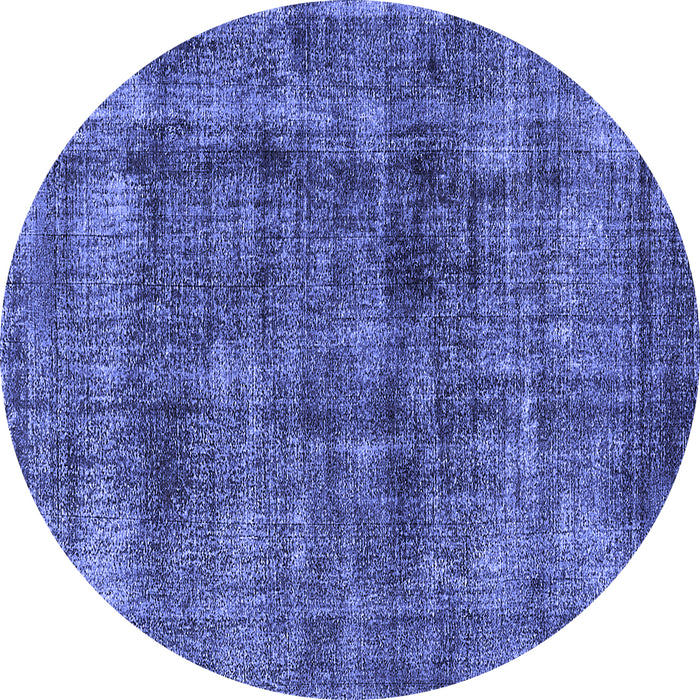 Round Oriental Blue Industrial Rug, urb2199blu