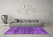 Machine Washable Oriental Purple Industrial Area Rugs in a Living Room, wshurb2199pur