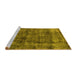 Sideview of Machine Washable Oriental Yellow Industrial Rug, wshurb2199yw