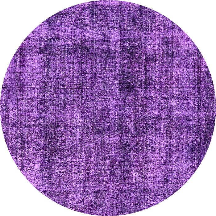 Round Oriental Purple Industrial Rug, urb2199pur