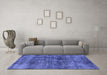 Machine Washable Oriental Blue Industrial Rug in a Living Room, wshurb2199blu