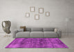 Machine Washable Oriental Pink Industrial Rug in a Living Room, wshurb2199pnk