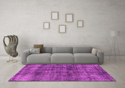 Machine Washable Oriental Pink Industrial Rug in a Living Room, wshurb2199pnk