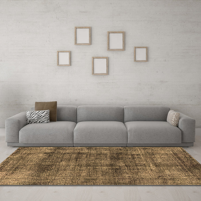 Machine Washable Oriental Brown Industrial Rug in a Living Room,, wshurb2199brn