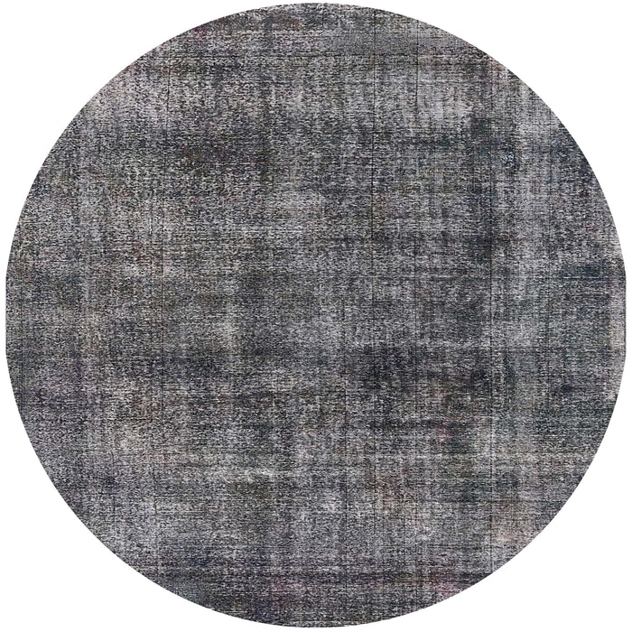 Round Mid-Century Modern Gray Oriental Rug, urb2199