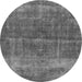 Round Oriental Gray Industrial Rug, urb2200gry