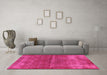 Machine Washable Oriental Pink Industrial Rug in a Living Room, wshurb2200pnk