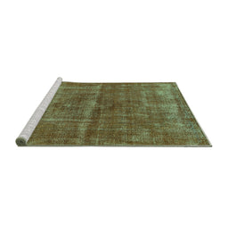 Sideview of Machine Washable Oriental Turquoise Industrial Area Rugs, wshurb2200turq