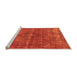 Sideview of Machine Washable Oriental Orange Industrial Area Rugs, wshurb2200org