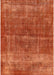 Mid-Century Modern Bright Orange Oriental Rug, urb2200