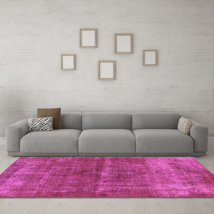 Machine Washable Oriental Purple Industrial Area Rugs in a Living Room, wshurb2200pur