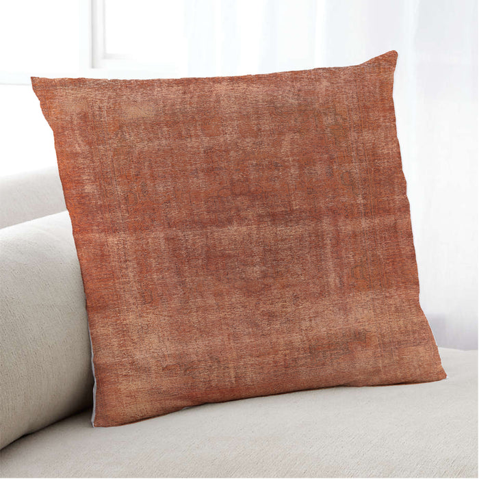 Lifestyle Image of Mid-Century Modern Urban Square Bright Orange Throw Pillow, 18 inch by 18 inch, pwurb2200