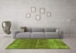 Machine Washable Oriental Green Industrial Area Rugs in a Living Room,, wshurb2200grn