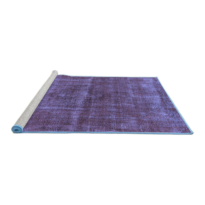 Sideview of Machine Washable Oriental Blue Industrial Rug, wshurb2200blu