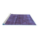 Sideview of Machine Washable Oriental Blue Industrial Rug, wshurb2200blu